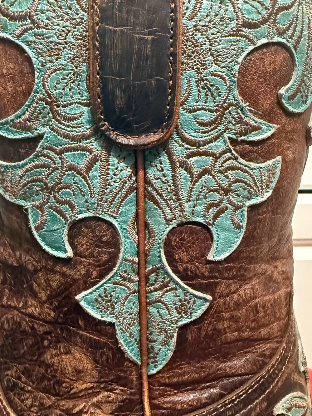 Old Gringo Brown Leather Boots with Turquoise & Brown Embroidery Accents 8.5 - Picture 12 of 15